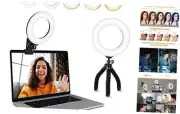 Video Conference Lighting Kit, Ring Light Clip on Laptop Monitor with 5