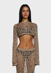 [The Ragged Priest] Gretel Super Cropped Knit Top