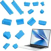 Anti Dust Plug – Port Cap, Device Seal | 16PCS Durable Rubber Computer Socket Guard Kit for Laptop Interface Protection, USB RJ45 Audio Type C Cover Set, Home Office Gadget Dust Solution