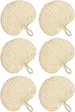 Raffia Hand Fan, Palm Leaves Manual Handheld Fan Bulk - Weaving Cooling Supplies Home Wall Table Decoration for Hot Days Party