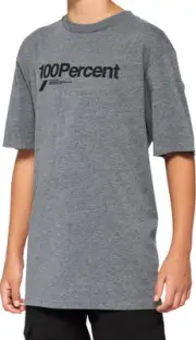 100% Manifesto Youth Short Sleeve T-Shirt Heather Gray SM
