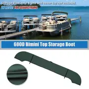 Square Tube Bimini Top Storage Boot with Hole 85"-90" W 600D Hunter Green 1 Set