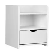 Artiss Bedside Table 1 Drawer with Shelf - FARA Wh
