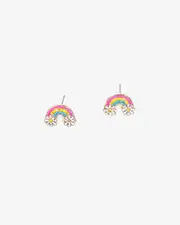 Multi Colour Rainbow Flower Drop Earrings