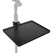 Geekria Microphone Stand Tray, Clamp On Shelf, Adjustable Rack Holder (Black)