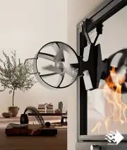 HANSA SIROCCO PLUS Heat Powered CLOSED FIREPLACE FAN Black, 350 m/h, patented