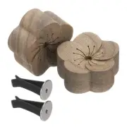 2Pcs Wood Essential Oil Diffuser Black Walnut Plum Aroma Diffuser with Car Clip