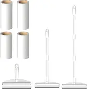 Hysgscwd Long Handle Hair Removal Roller Brush, Sticky Large Lint Roller for Pet Hair Remover, Extendable Handle Sticky Mop, Extra Sticky Replacement for Floor Carpets, Sofa, Cars, Curtains, Clothes