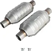2" Inlet/Outlet Universal Catalytic Converter, with O2 Port & Heat Shield (EPA Compliant), 2 PACK
