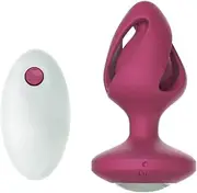 Hollow Design Strong Motor Silicone Plug Anales Men Women Couples Begineers Toy Inflatable Plug for Women Amal Plugs Wireless Remote Control (Red)