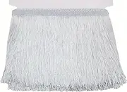 Lauthen.S 10 Yards of 6" Chainette Fringe Trim Tassel Sewing Trim for DIY Craft Latin Dress Lamp Shade Decoration Light Gray