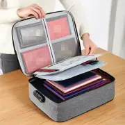 Large Fireproof Document Box with Lock File Storage Waterproof Safe Bag New