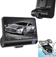 Dash Cam Front and Rear, 3 Channel Dash Cam for Cars, IPS HD Screen, 170 Degree Wide Angle, Sensing,Loop Recording, 24 Hours Parking Monitoring