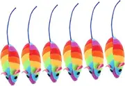 DRESSOOS 6pcs Plush Catnip Mouse for Cats Interactive Soft Mice for Indoor Play Engaging Lightweight Chew to Keep Cats Active and Entertained
