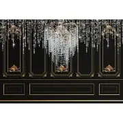 7x5ft Vinyl Luxurious Chandelier Backdrop European Style Retro Black Wall Gor...