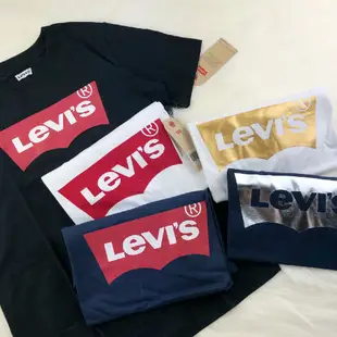 Levis 青年版 經典文字 大Logo 圓領短T 白色 情侶裝