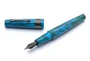 Leonardo Supernova Fountain Pen in Star Light Blue w/ Ruthenium Trim -1.5 Stub
