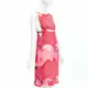 [二手] GUCCI TOM FORD Vintage Runway red pink floral print silk side cutout leather strap dress IT42 M