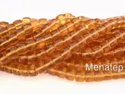 25 7 x 9 mm Czech Glass Druk Roller Beads: Topaz