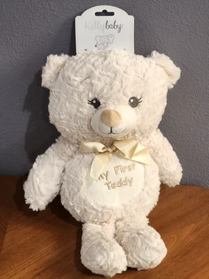 Kelly Baby Bear Rattle My First Teddy Bear Plush Cream Lovey