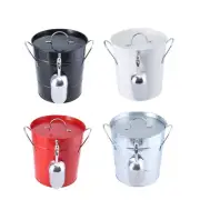 Round Beverage Tub with Shovel and Lid Double Handle Ice Bucket Easy to Carrys