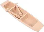 HAWILLOSCH 1 Set Wooden Boat Model Unfinished Desktop Boat Craft with Paddle Decorative for Home Office Bedroom Creative Rustic Design