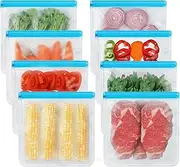 8 Pack Gallon Freezer Bags, Reusable Bags Silicone Bags Food Storage Bags, Large Bags Gallon, Lunch Home Fridge Kitchen Organization and Storage Meal Prep Freezer Containers