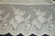 NWT VC Tops LACE Sheer Scalloped VALANCE Rod pocket 52" x 17"lg Ivory Beige