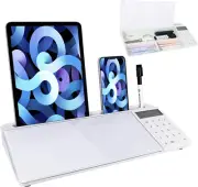 Small Glass Desktop Whiteboard Dry Erase Board with Calculator - Desktop White B