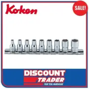Koken 1/4" Square Dr 6 Point Whitworth Socket Set 8 Piece Metric - Made in Japan