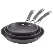 Circulon 3-Piece Skillet Set Nonstick Oven-Safe Hard-Anodized Aluminum Gray
