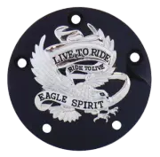 HARLEY 1999 & UP TIMER COVER EAGLE LIVE TO RIDE BLACK HARLEY BIG TWIN