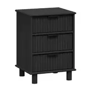 3 Drawer Bedside Table Nightstand Storage Cabinet Unit Modern Black
