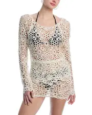 Norma Kamali Crochet Top Swim Cover-Up