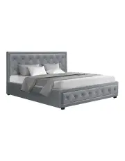 [Artiss] Gas Lift King Size Bed Frame Base withStorage in Grey