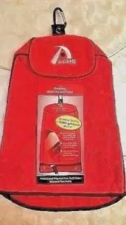 2 X Golf Towels Spotless Swing Three in one Microfiber fabric Red and black