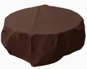 Premium Round Firepit Cover 38in. Elemental Brown Durable Fabric New
