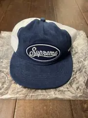 Supreme SS24 Terry Mesh Back 5 Panel Snapback Cap Hat Blue One Size New IN HAND