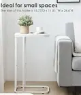 NEW C Shaped End Table, 26.6” High Small Side Table for Couch Sofa Bed, White