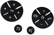 XEDLAMP Button Sticker Car Steering Wheel Button Switch Trim Cover Decorative Sticker, for Mercedes, for Benz, for C Class W204 2008 2009 2010 Steering Wheel Control Switch Panel(Black)