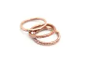 Copper Ring Stackable Hammered Rings Band Size 5 Promise Ring thin 2mm