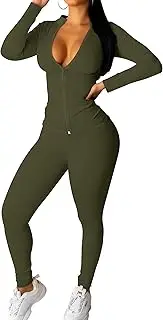 [CLOCOR] Women Two Piece Outfits Workout Sets Bodycon Track Suits Zip Up Jacket with Thumbholes Jogger Matching Sweatpants Set
