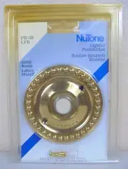 NOS NuTone PB-38 LPB Lighted Push Button Brass 3 Inch Dia. - Made In USA -