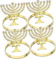 Hanukkah Dinner Decor Jewish Holiday Party Napkin Rings Chanukah Candle Holder Serviette Buckles