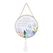 Splosh Paw Prints Glass/Metal Suncatcher Hanging Home/Window Decor 12x26cm