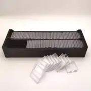 100pcs Square Plastic Clear Coin Capsules Storage Box Holder w/ Case Container