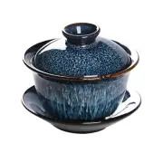 Kung Fu Tea Cup Saucer Portable Gaiwan Coffee Cups with Lid Travel