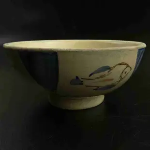 日式老碗 手繪魚 蔬菜 陶瓷碗