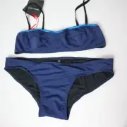 NEW Cynthia Rowley 2pcs Blue Solid Sweetheart Swim Set