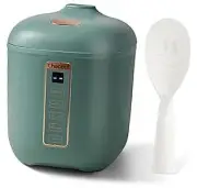 Mini Rice Cooker 2-Cups Uncooked Portable Non-Stick, Smart 1.2L Dark Green